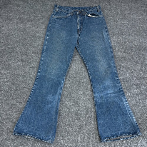 Jeans vintage Levis 646 uomo 30x30 arancione linguetta fondo a campana invecchiato anni 70 USA LEGGI - Foto 2 di 10