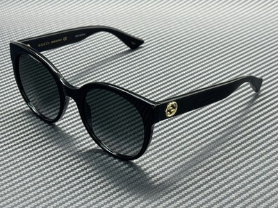GUCCI GG0035S 001 Round Oval Black Grey Women's Sunglasses 54 mm
