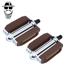 ORIGINAL LOWRIDER OL-507 Schwinn Style Torpedo Block Pedals Brown/Chrome 1/2".