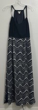 J Crew Maxi Dress Halter 4 Boho Blue Split Lined Festival Beach Resort Vacation
