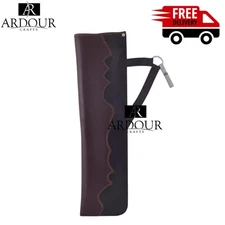 Handmade Cowhide Leather Archery Quiver | Side Hip Quiver for Arrows | Hunting