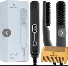 Aberlite EDC Premium Beard Straightener Brush for Men Professional Straight