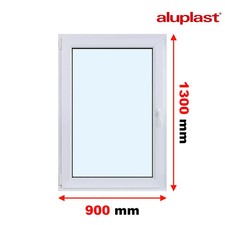 Finestra in PVC su misura Infissi 90x130 cm Battente/Vasistas Bianco Serramento