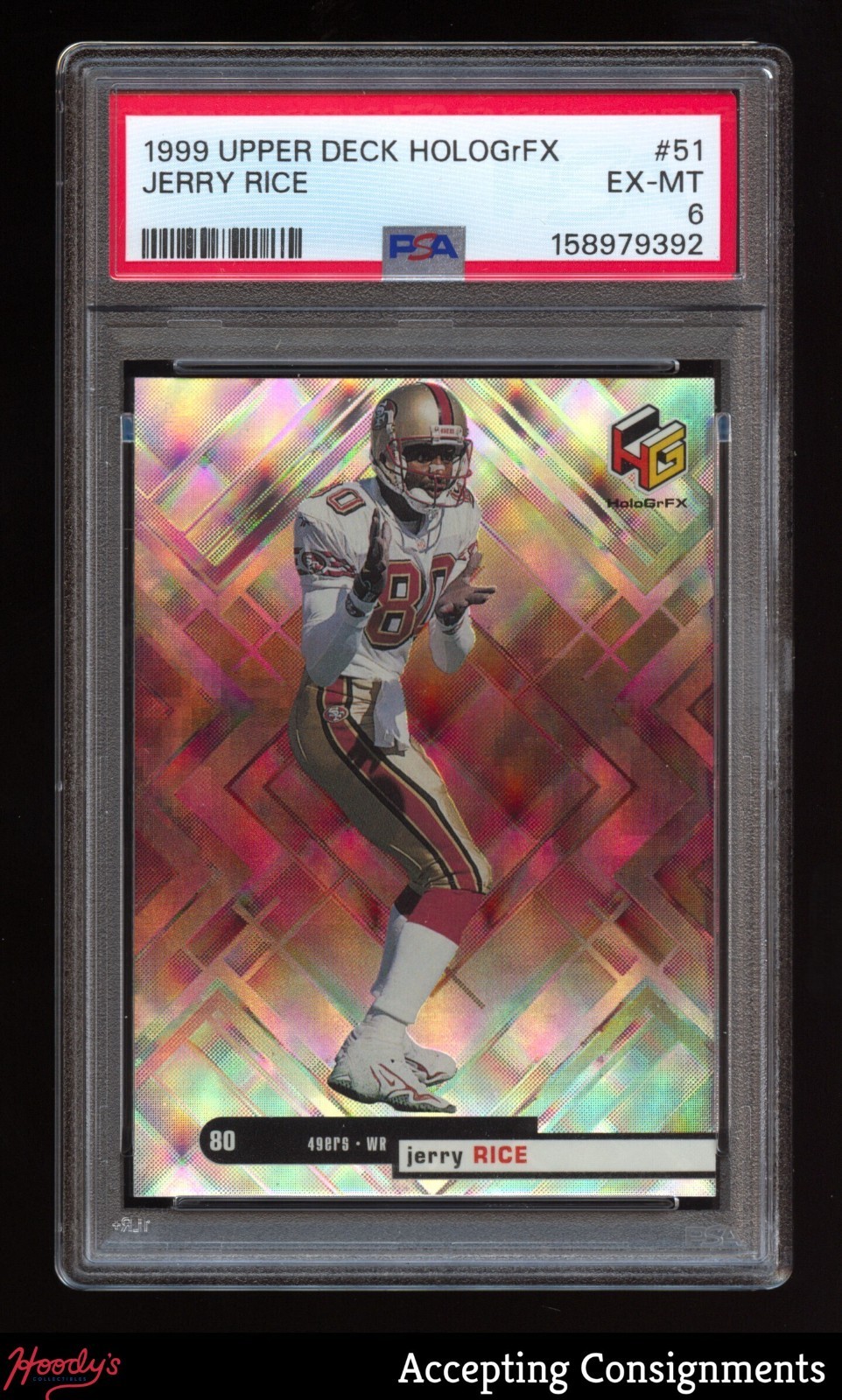 1999 Upper Deck HoloGrFX #51 Jerry Rice 49ERS HOF PSA 6 EX/MT