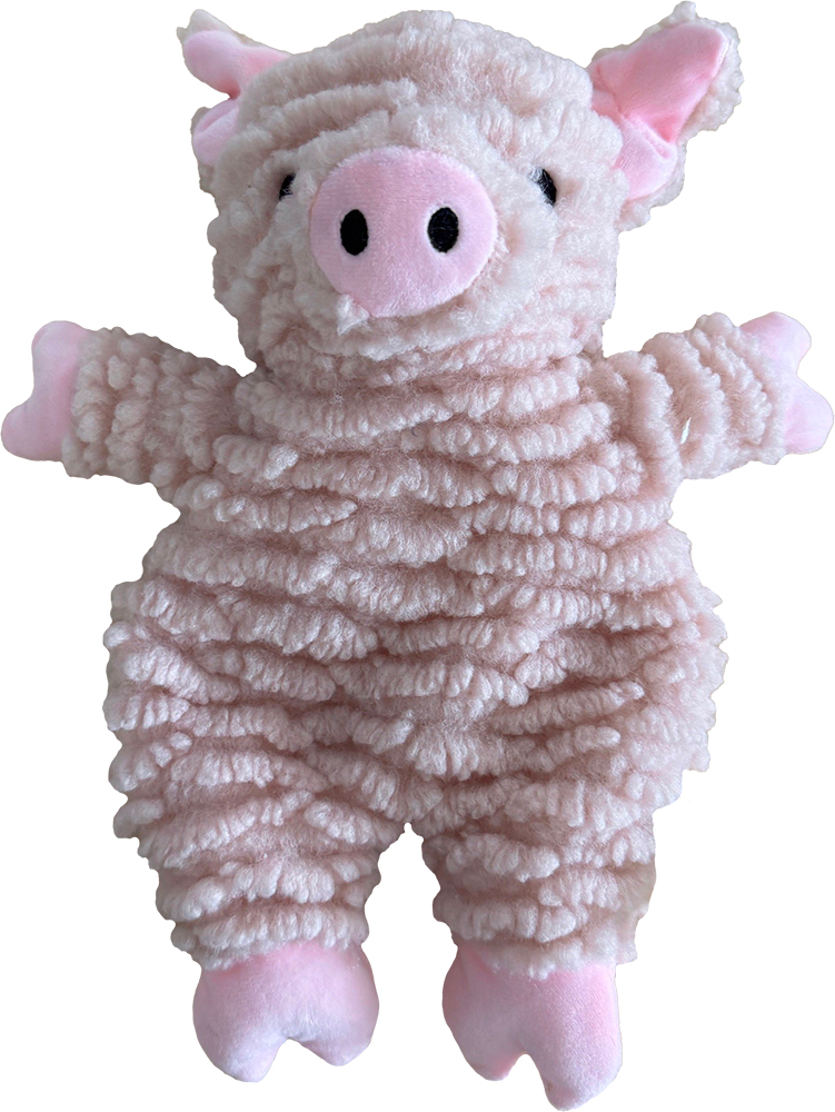 HEM & BOO NON STUFFING CRINKLE PIG DOG PUPPY SOFT PLUSH SQUEAKY TOY 27CM
