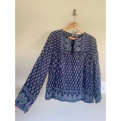 70s Indian Cotton Boho Purple Top One Size