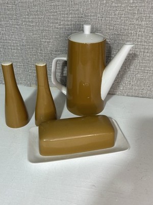 Lot of Mikasa Cera-Stone: Coffee Pot, S&P, Butter Dish.  Read