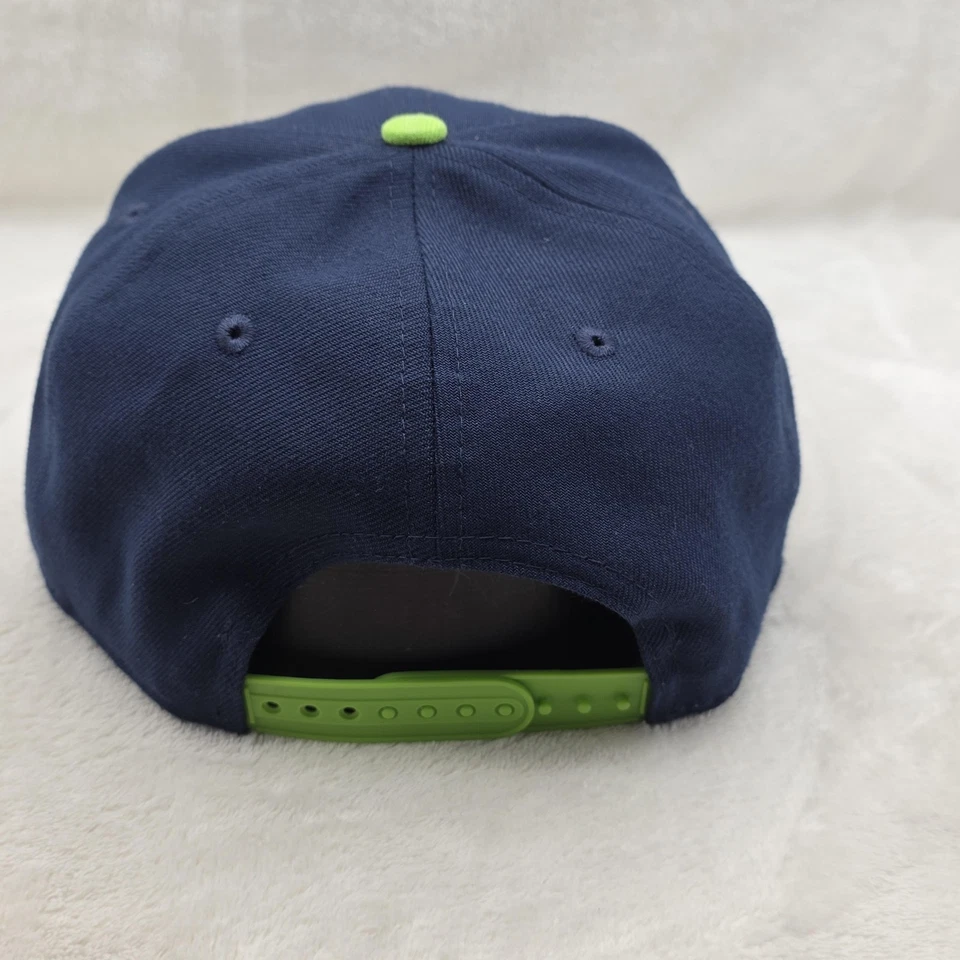 Seattle Seahawks Gorra Gorra Snap Back Para Hombres Azul Verde NFL Fútbol New Era 9Fifty Foto 3 de 4