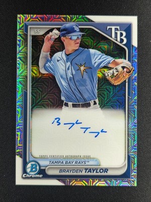 Brayden Taylor 2024 Bowman Chrome Mega Mojo Refractor Prospect AUTO RAYS