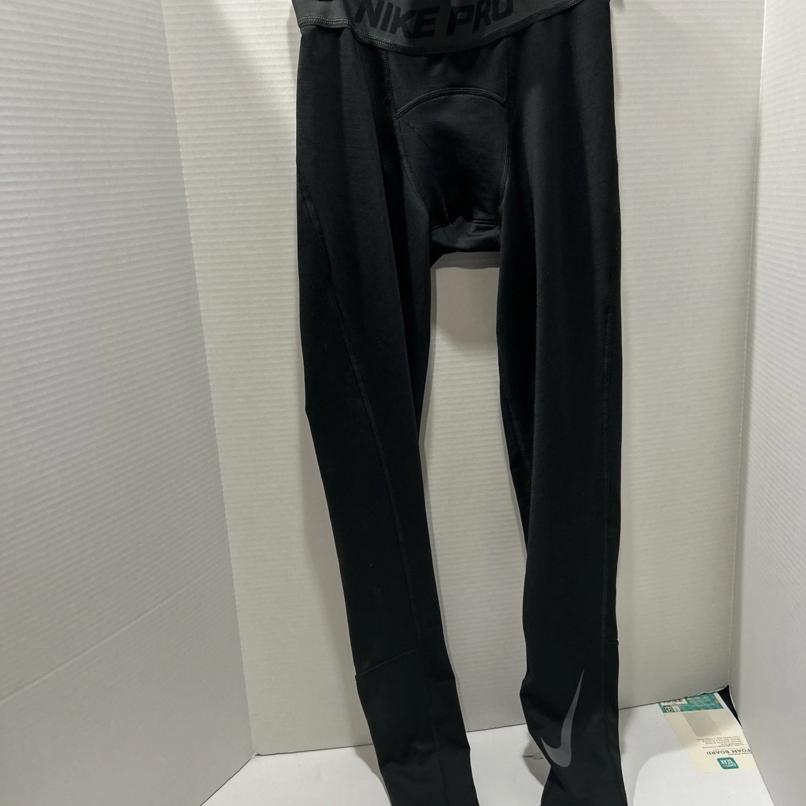 Nike Pro Tights Men's Medium Dri-Fit Black Activewear Base Layer Knit Pants