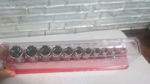 Snap On Tools USA 201SF 11pc 3/8" Drive SAE 12 Point Deep Chrome Socket Set NEW - Picture 2 of 8