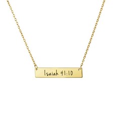 Religious Gifts for Women Plated Bible Verse Bar Necklace Birthday Baptism Jewel