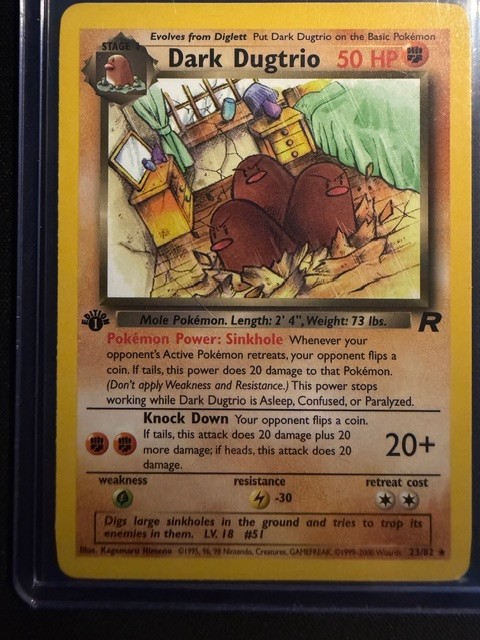 Pokemon Card - Dark Dugtrio Team Rocket 23/82 Rare 1st Edition