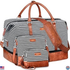 IBFUN 21" Women's Weekender Duffle Bag - Stylish Carry-On with Shoe Compartment