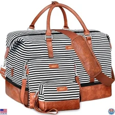 IBFUN 21" Women's Weekender Duffle Bag - Stylish Carry-On with Shoe Compartment
