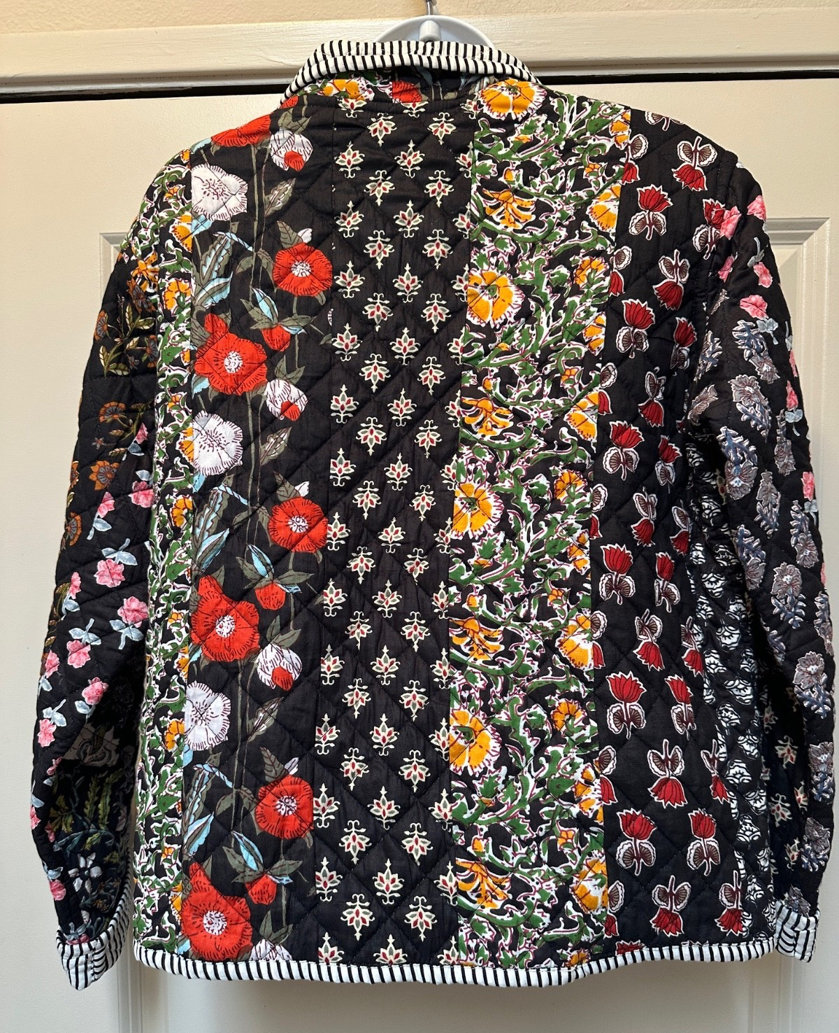 Handcrafted Cotton Quilted Patchwork Jacket M Bla… - image 3