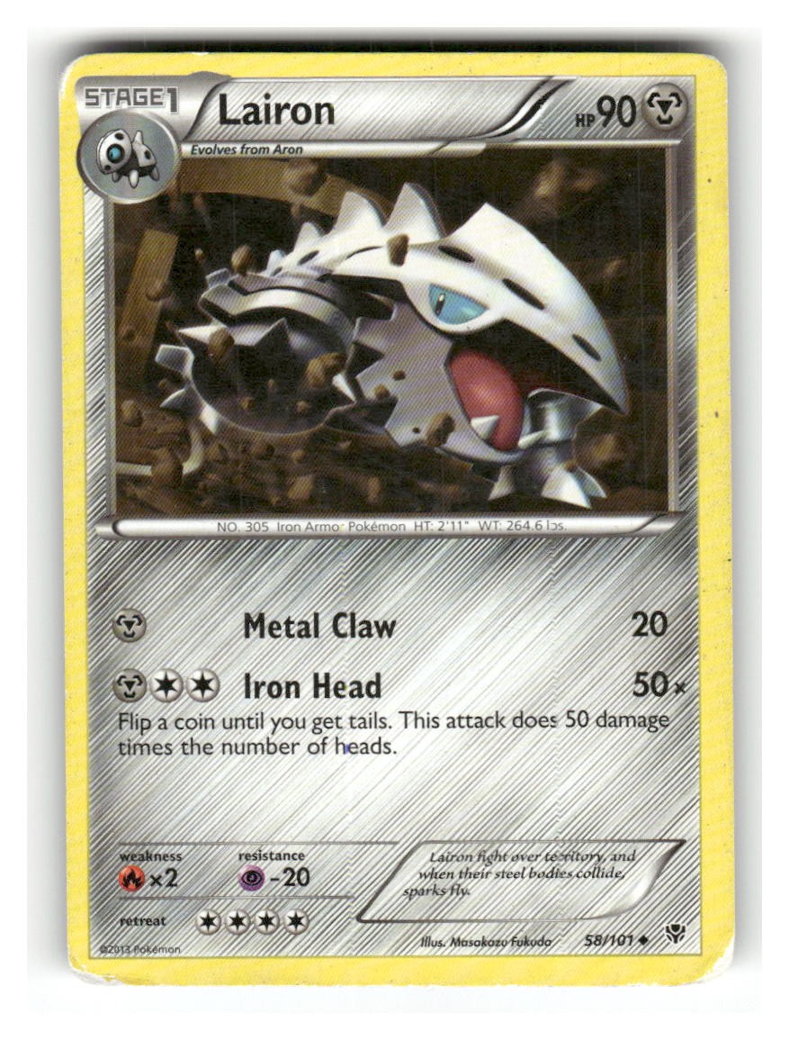 Lairon 58/101 Uncommon Plasma Blast Pokemon Moderately Played