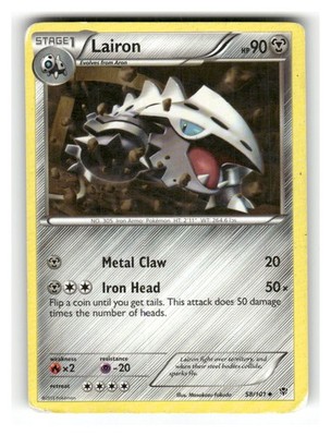 Lairon 58/101 Uncommon Plasma Blast Pokemon Moderately Played