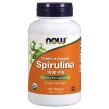 NOW Foods Spiruline Certified Organic Bio 1000 mg 120 comprimés