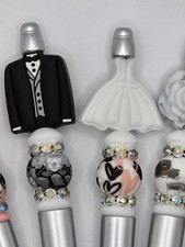 A Set of Novelty Pens Featuring A Pretty Bridal Party. Perfect Gift.