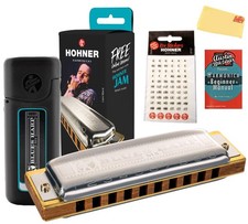 Hohner Harmonica 532 Blues Harp MS - Key of C Bundle with Key Stickers, Harmonic