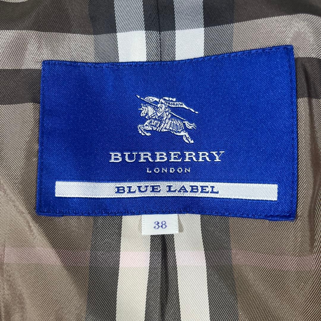 Burberry Blue Label, Angora Blend A-Line Coat, Nova Check, Camel, Women's, Japan thumbnail 10