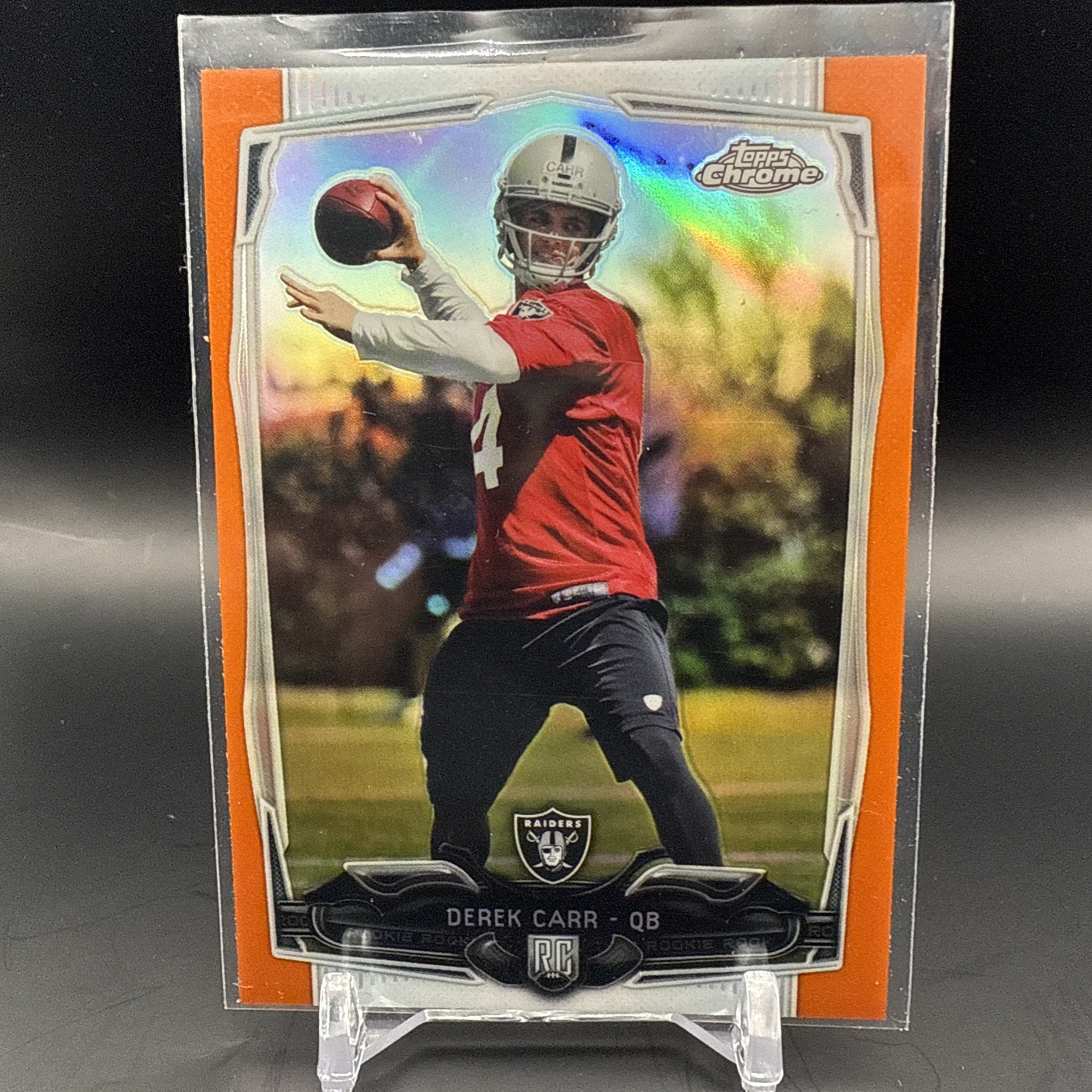 Derek Carr 2014 Topps Chrome Rookie RC Orange Ref #115 Las Vegas/Oakland Raiders