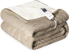 Heat Blanket 50  X60  Throw,Soft Flannel  Sherpa Reversible Electric Blanket wit