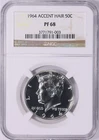 1964 Kennedy Half Accented Hair NGC PF68 Brilliant White PR68 RARE