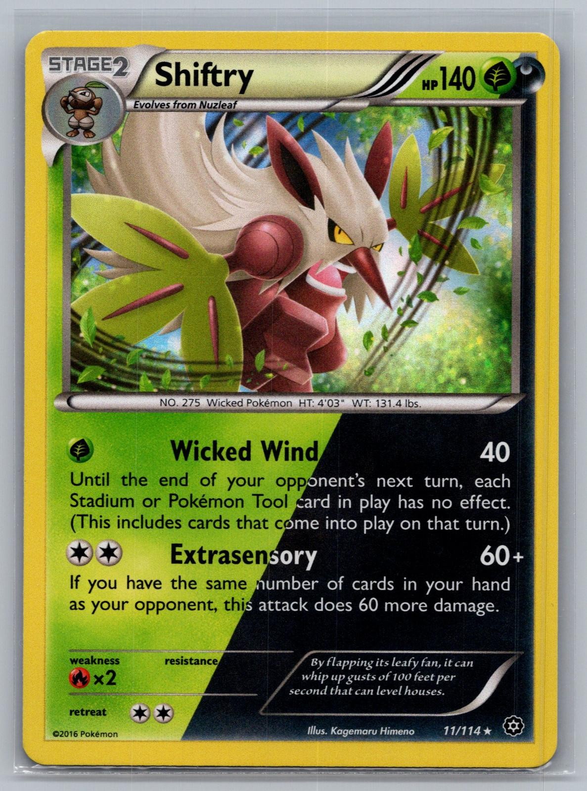 Shiftry 11/114 Holo Rare Steam Siege Pokemon Near Mint