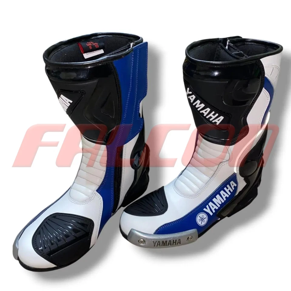 Botas de cuero Yamaha para carreras de motocicletas | Zapatos de montar en moto para hombre todas las tallas Foto 2 de 4