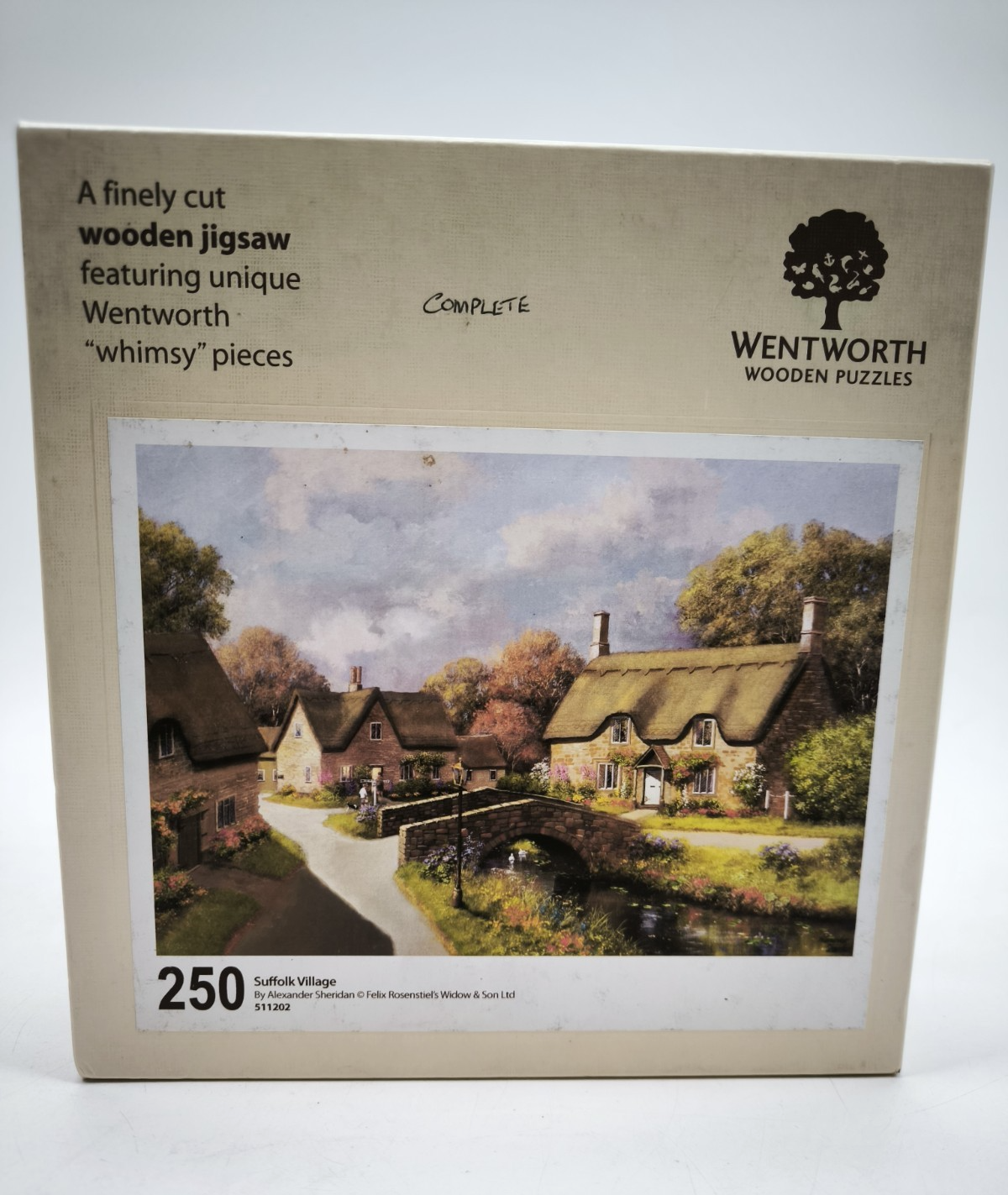 Wentworth 250 Piece Wooden Jigsaw Puzzle Suffolk Village-Alexander Sheridan VGC
