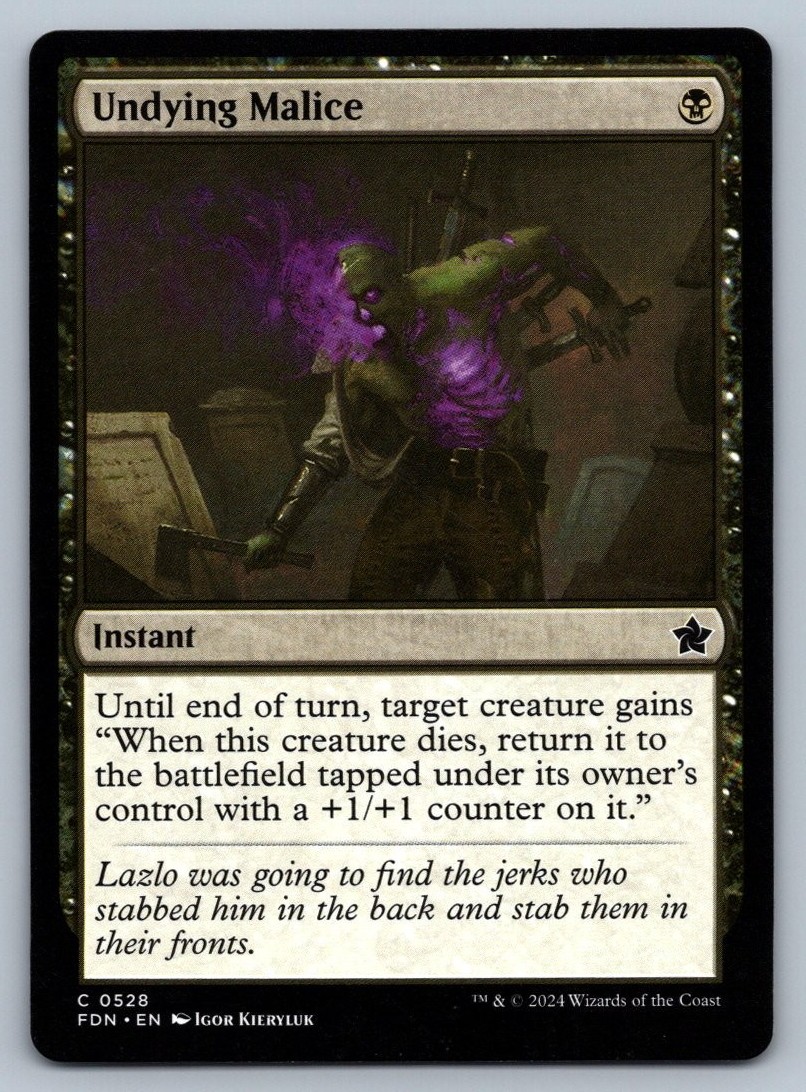 Undying Malice #528 Foundations Magic: The Gathering MTG - NM