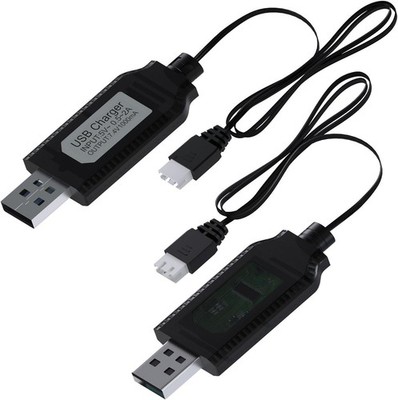 USB Charger Cable for 7.4v Lipo & Li-ion Batteries by Mmobiel Â 2x Black