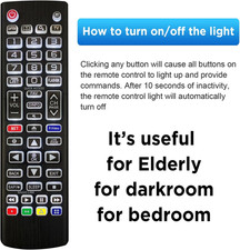 Replacement Backlit Remote Control for LG Smart TV, for LG LCD LED HD UHD OLE...