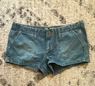 Roxy Jean Women's Blue Chino Shorts 32W 2'' Inseam Low Rise Pockets