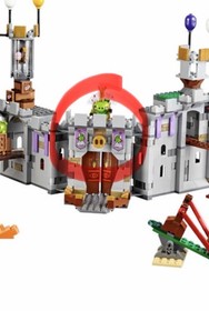 LEGO Tile 2x4 with Angry Birds Leonard Crown & Eggs Set 75826 King Pig&rsquo;s Castle