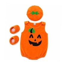 Baby Boy Girl Halloween Costume Thanksgiving Outfit 3-6 Months Pumpkin 2