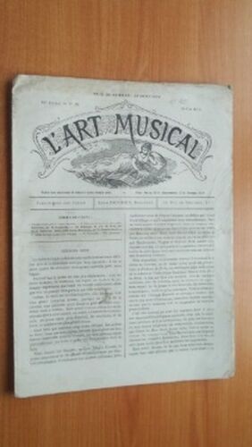 L' ART MUSICAL  paraÃ®t tous les jeudis 14e annÃ©e nÂ° 23 : 10 juin 1875 p - Photo 1/1