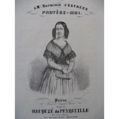 BECQUIE de PEYREVILLE Protect me Gesang Klavier ca1850