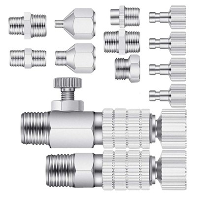 15X Airbrush Adapter Kit Spray Gun Including 1/8 inch Male And Female Connectors