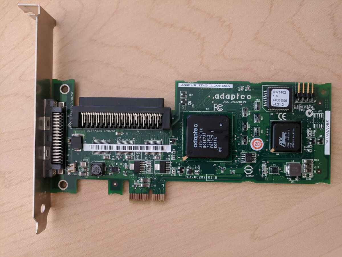 Adaptec ASC-29320LPE Ultra 320 PCIe X1 SCSI Controller Adapter ...