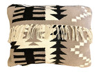 Turkish Kilimn Wool Decorative Pillow Ethnic Lumbar Geometric print Fringe 10x14