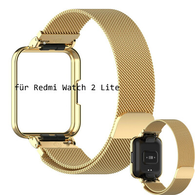 Für Xiaomi Redmi Watch 2 Lite Magnet Edelstahl Band Uhrenarmband + Rahmen