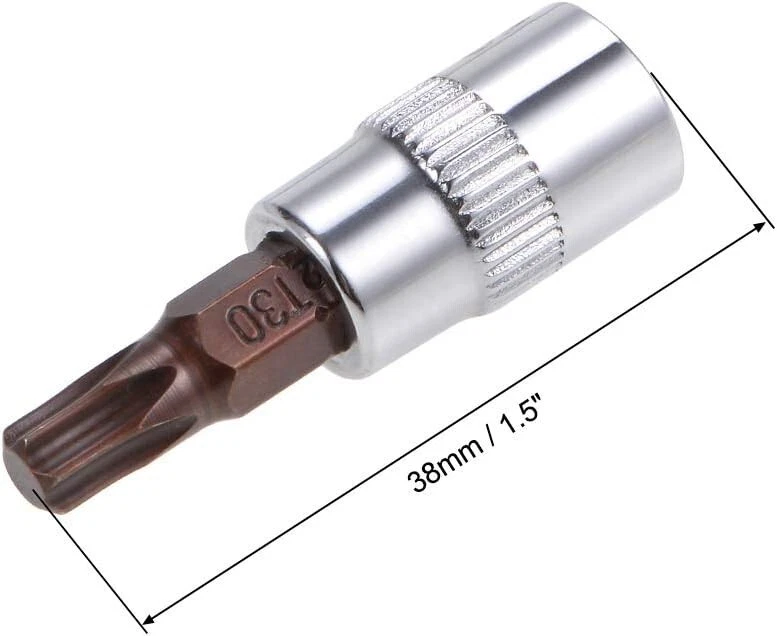 5pcs 1/4" Drive x T30 Torx Bit Socket S2 Steel Bits CR-V Sockets 38mm Length - Image 2 of 4