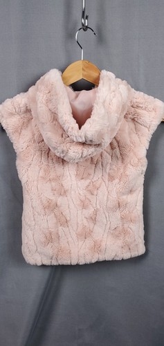 Mayoral Vest Girls 6 Pink Hooded Plush Sleeveless Jacket Cozy Layer Winterwear - Picture 5 of 13