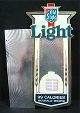 1980 Old Style Light Beer Bottle Glorifier Store Disp Embosograph Sign Old Stock