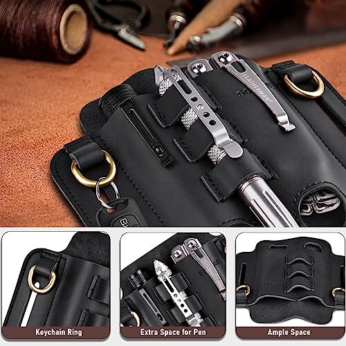 Leatherman Edc Leather Belt Organizer Flashlight Holster Leather