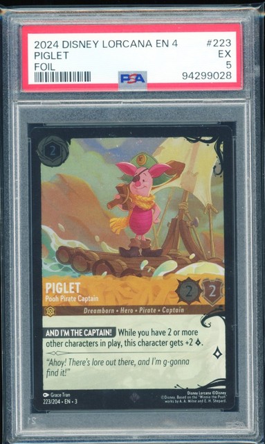 2024 Disney Lorcana En 3 - Into The Inklands #223 Piglet Deep Trouble PSA 5