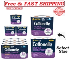 New - Cottonelle Ultra Comfort Soft Toilet Paper, Select Your Size.,